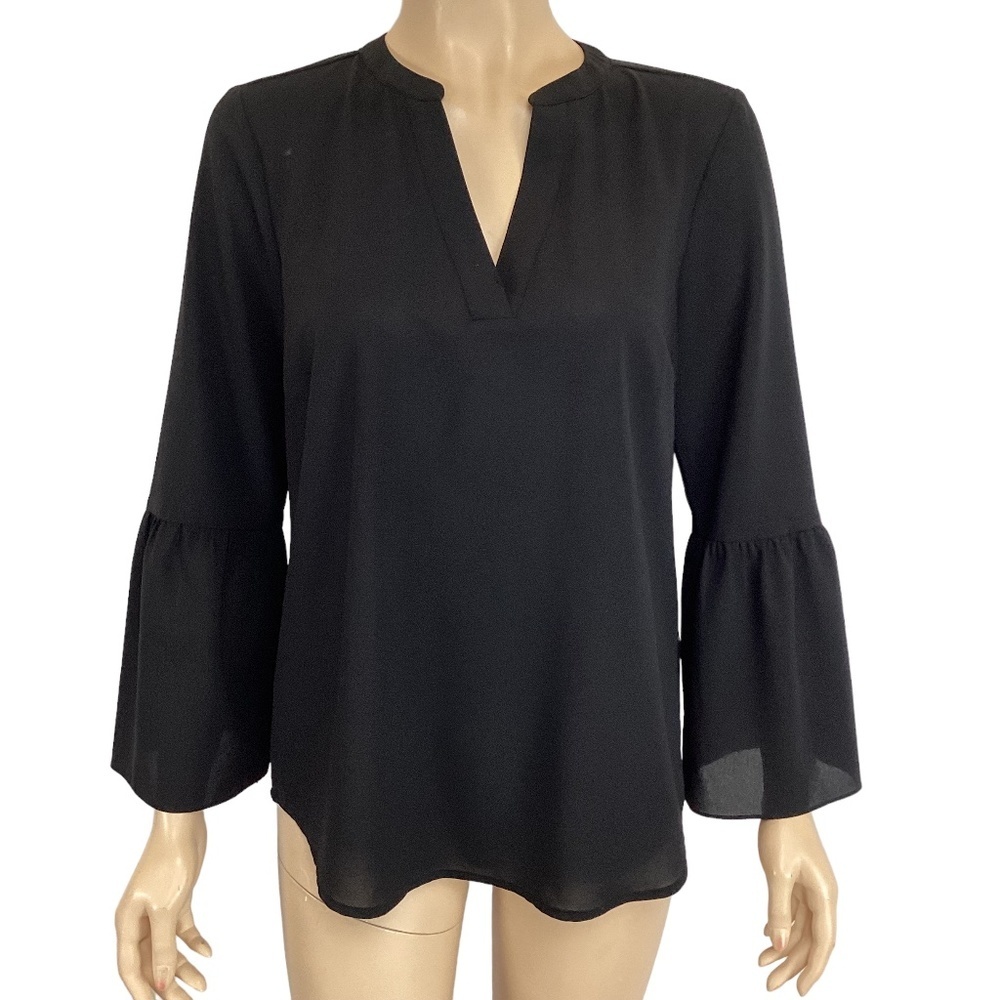 J Crew black Bell Sleeve top‎ size XS Xsmall
